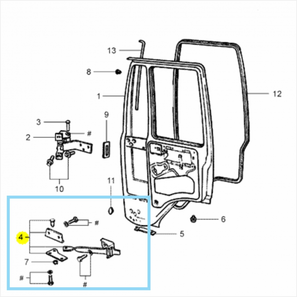 LIMITADOR DA PORTA ESQUERDA - CARGO ATÉ 2012 - 2C453826501AA